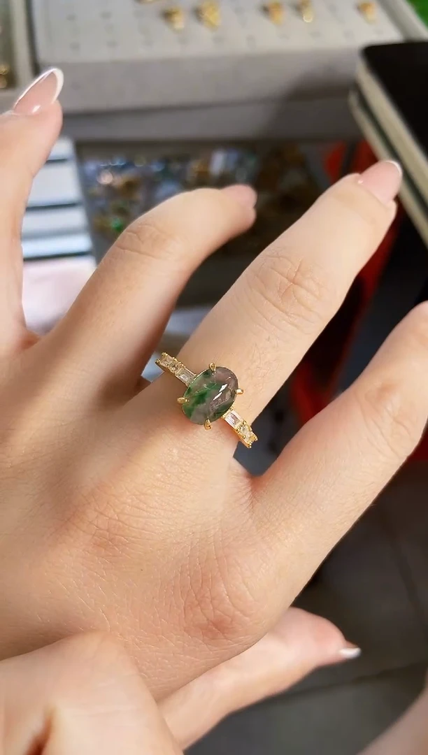 银S925镶嵌戒指翡翠12