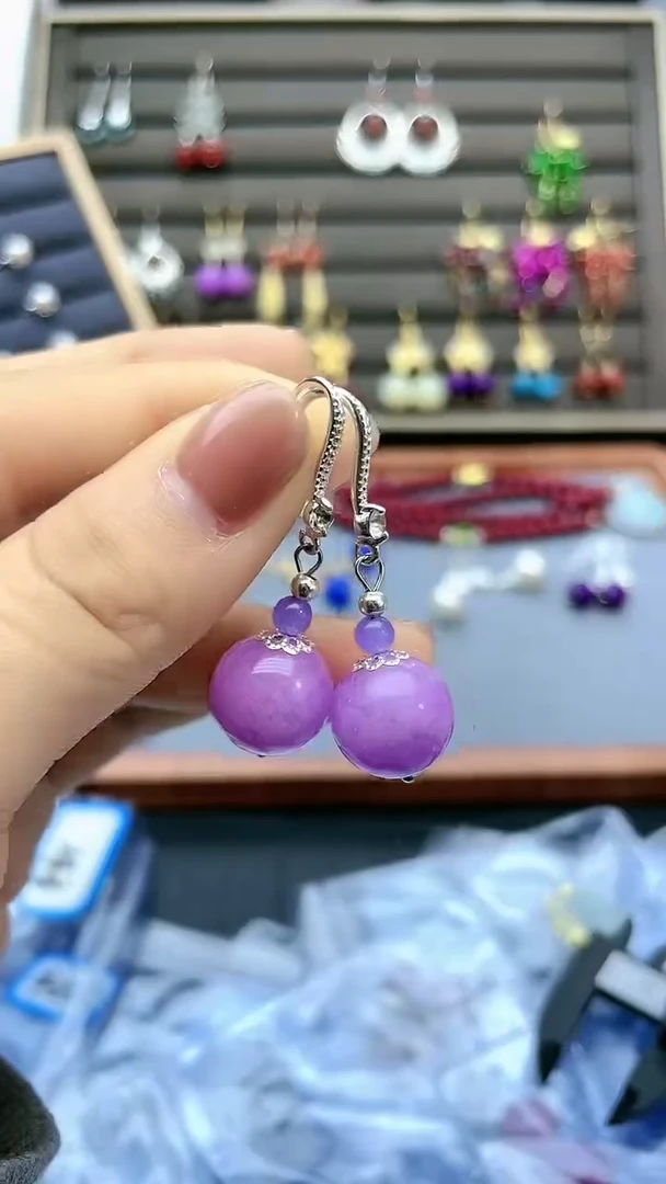 【闪购商品】翡翠耳饰银S925镶嵌143000