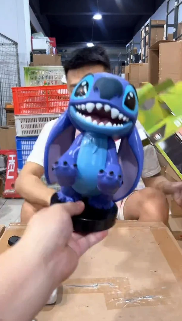 瓷片搪胶原盒史迪仔手机支架 张嘴款微瑕