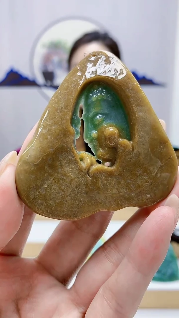 未镶嵌定制翡翠5160MM-毛货挂件7