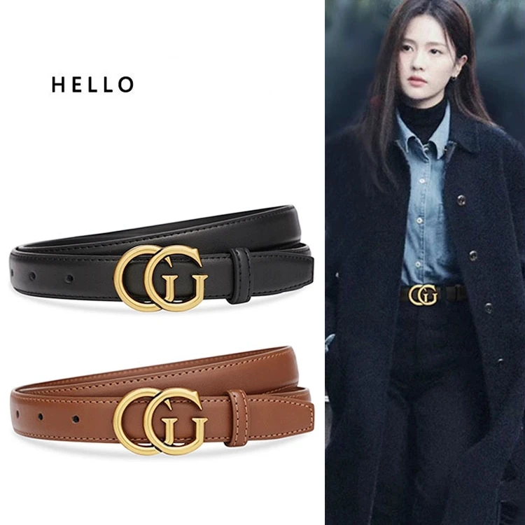 女士腰带皮带百搭时尚装饰皮带高级感皮带黑色潮流新款牛仔裤带