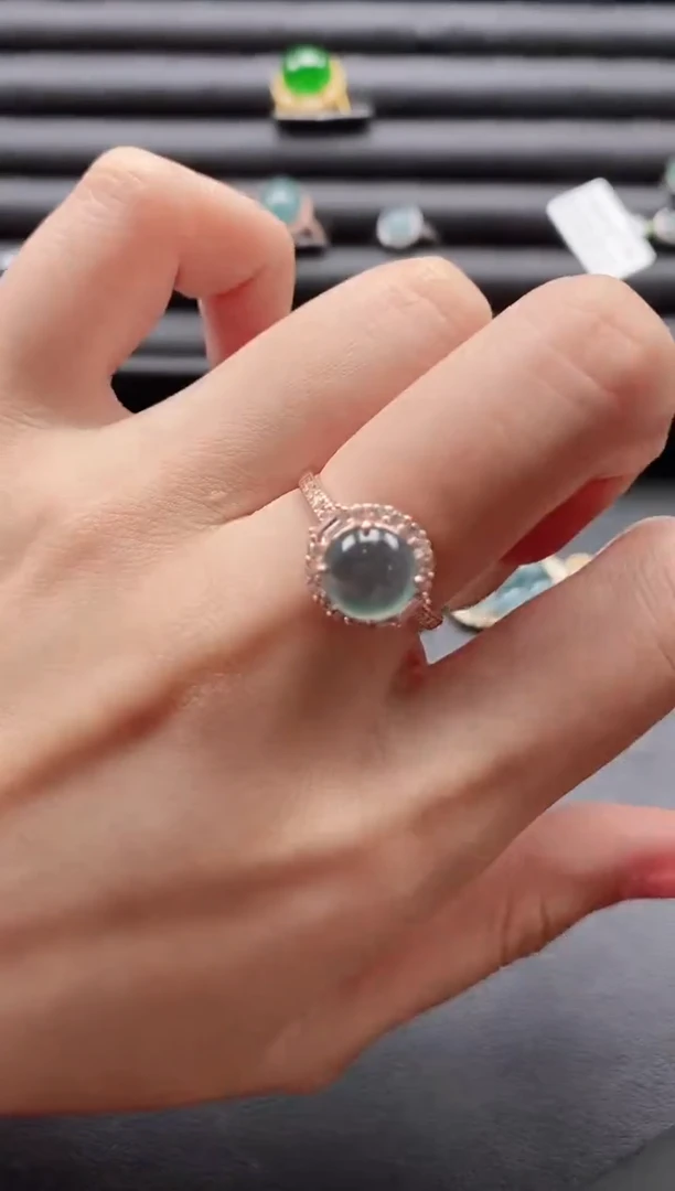 【闪购商品】翡翠戒指银S925镶嵌5151-15