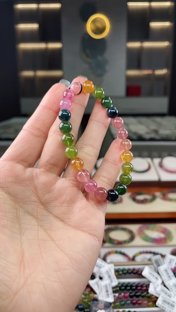 未镶嵌单圈手串8mm+碧玺（多样性发一条）T