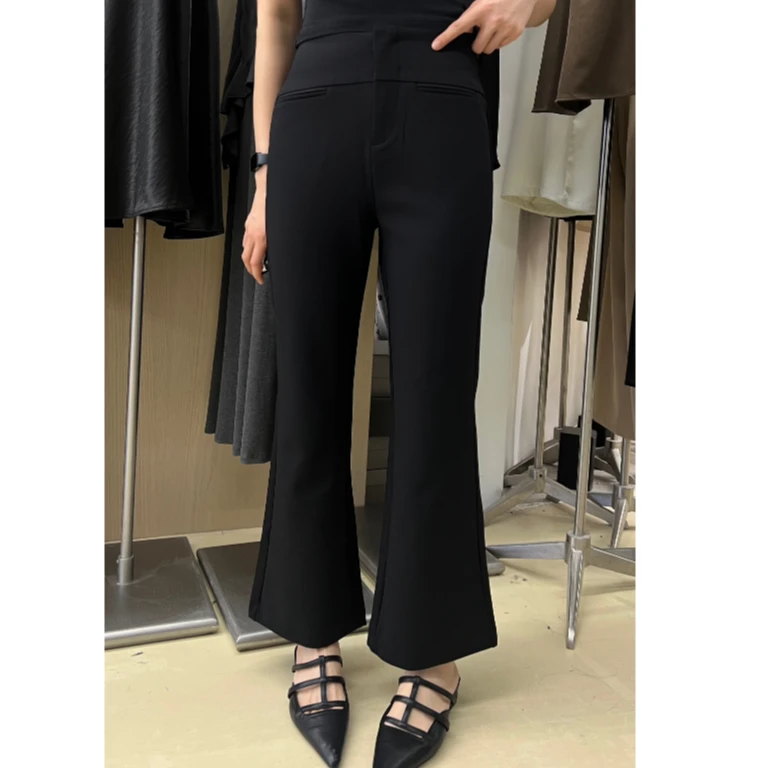 SR欧货秋款<十分喇叭裤>中高腰弹性收身显瘦喇叭裤春秋