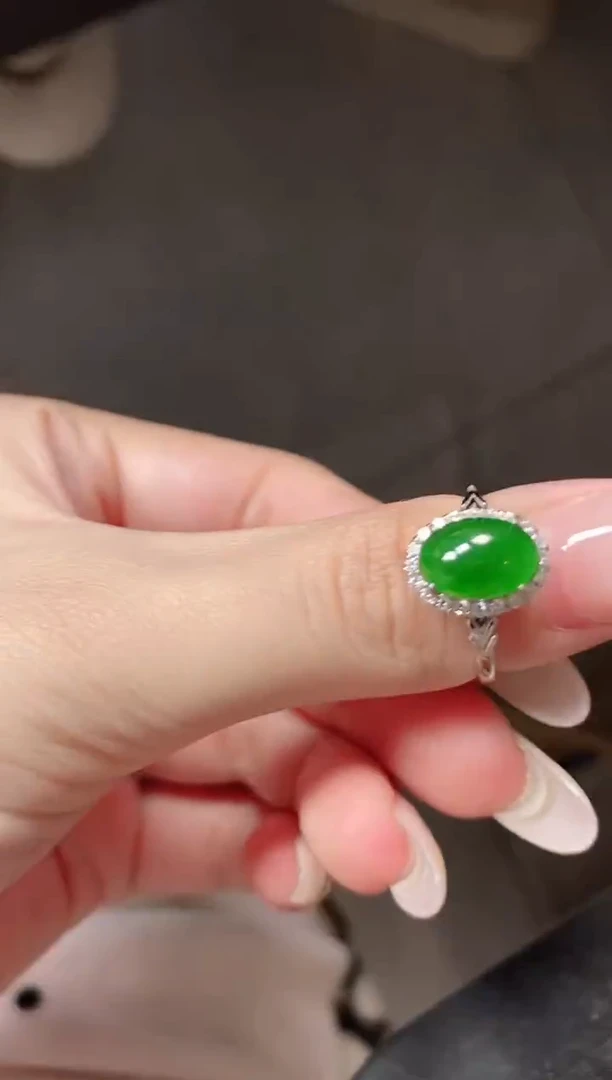 银S925镶嵌戒指翡翠51151