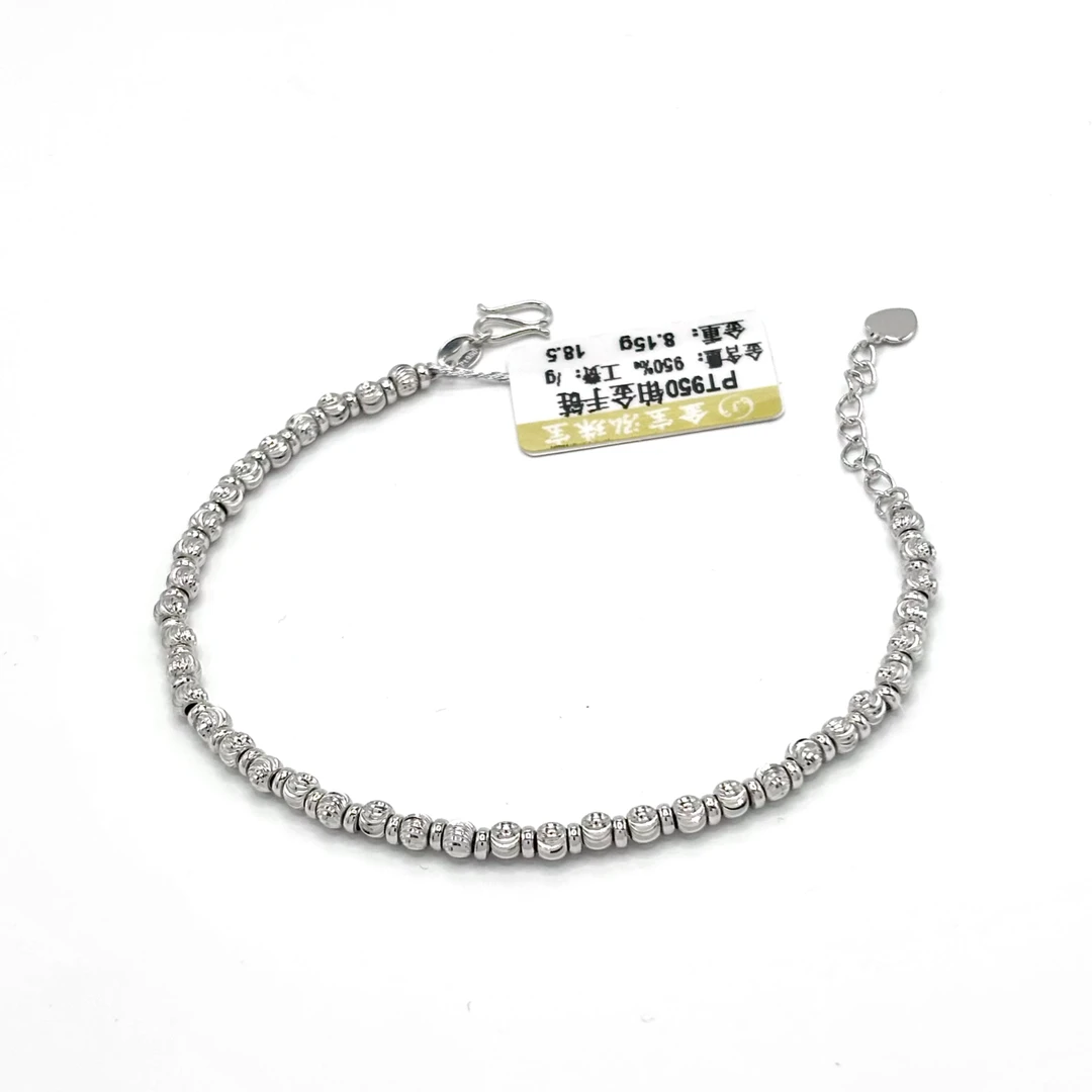 铂金PT950猫眼珠盘缠手链闪耀时尚大方气质百搭叠戴