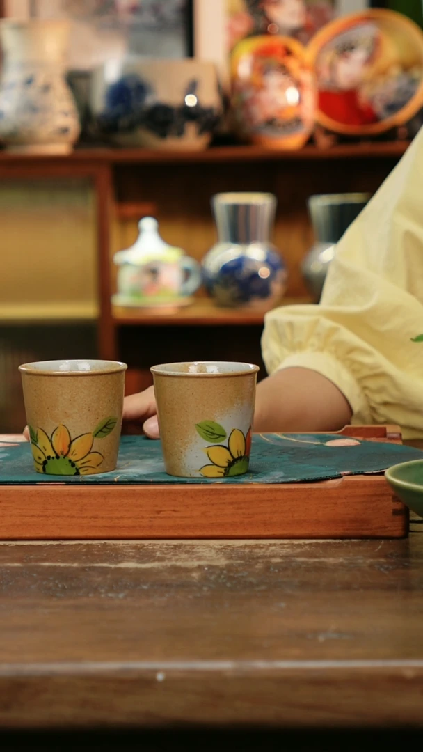 杯景德镇纯手工釉下彩精品茶具水杯