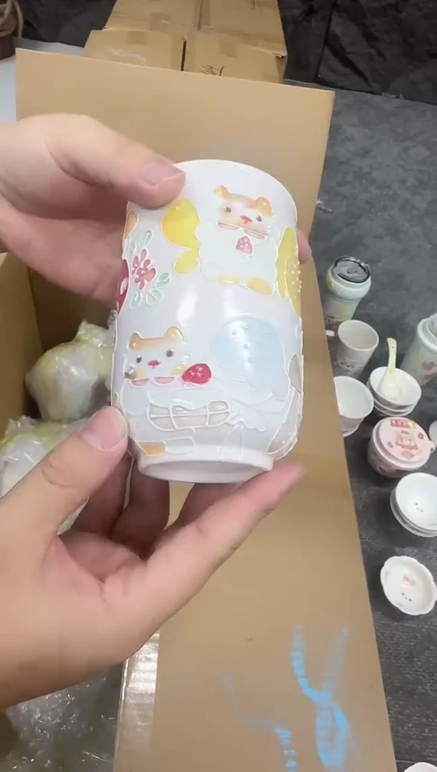 立体釉可爱可乐杯
