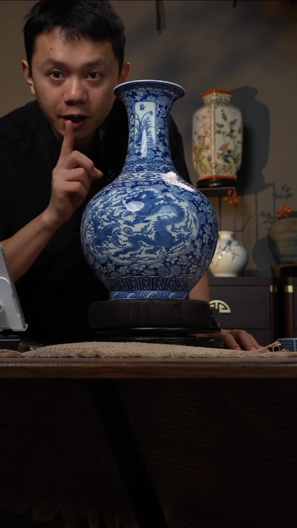摆件WN问泥景德镇陶瓷花瓶摆件