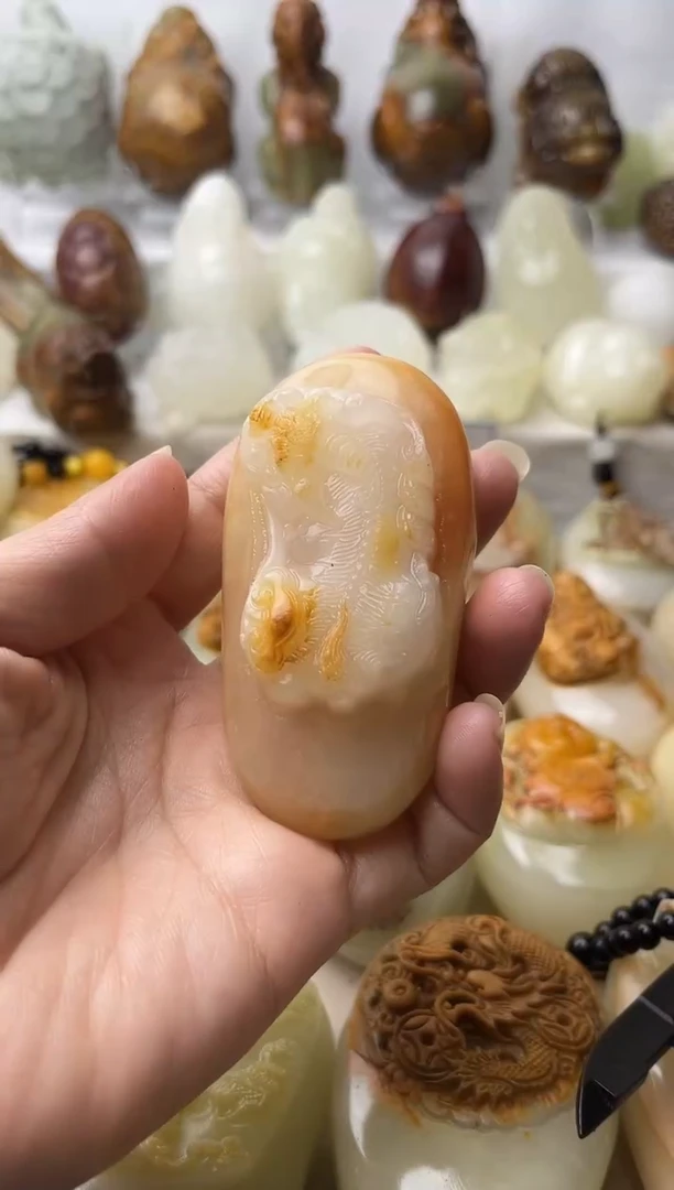 石材方解石棉纹正常不退换貔貅微瑕