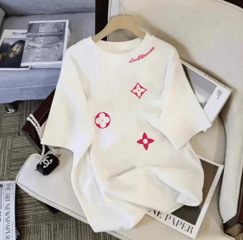 夏季印花潮流春夏卡通圆领设计感短袖-幸运花