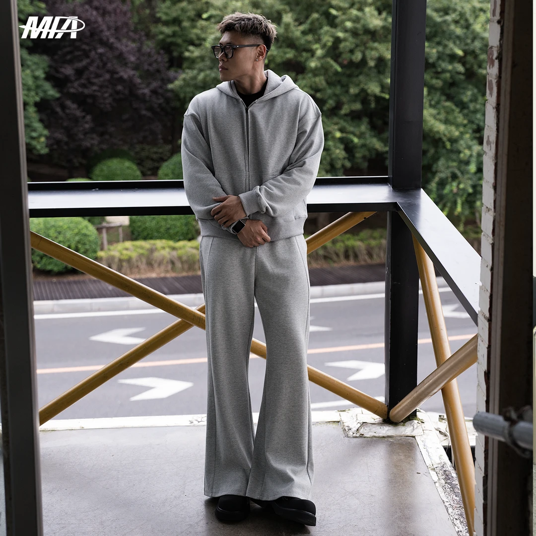 MPA PumpClub秋冬美式弯刀微喇垂感重磅棉质百搭加厚运动休闲长裤