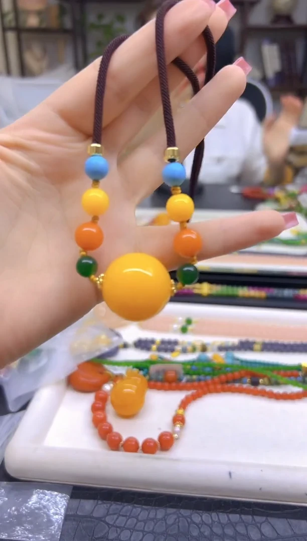 蜜蜡项链未镶嵌DIY款X469