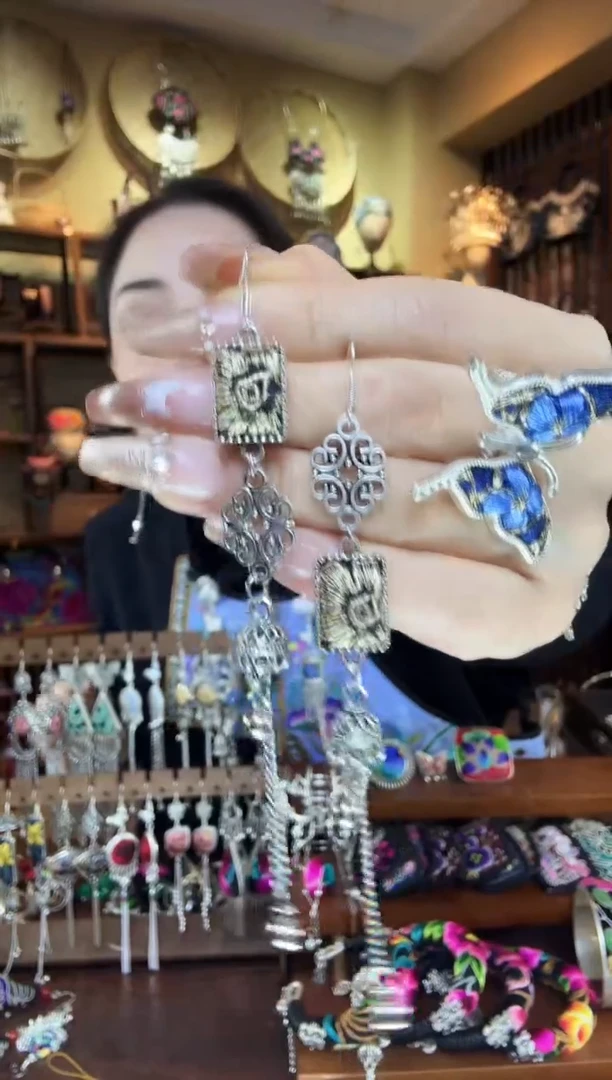 刺绣非遗刺绣民族风耳环