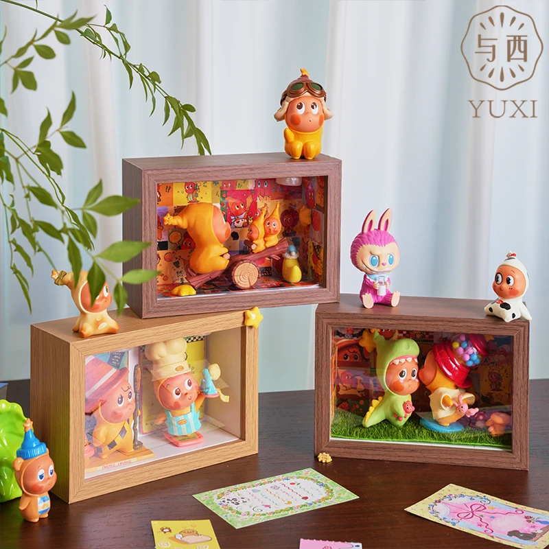 YUXI/与西星星人中空相框摆台diy手工摆件展示盒拉布布画框收纳盒