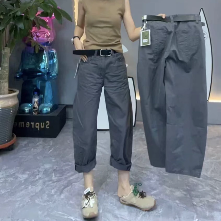 格洛森女装早秋新款薄款梨型身材奶奶裤显瘦速干休闲裤哈伦弯刀裤