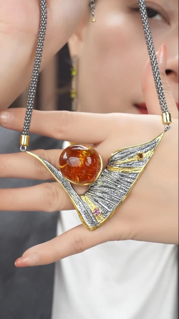 琥珀吊坠(不含链)未镶嵌特色蜜蜡吊坠