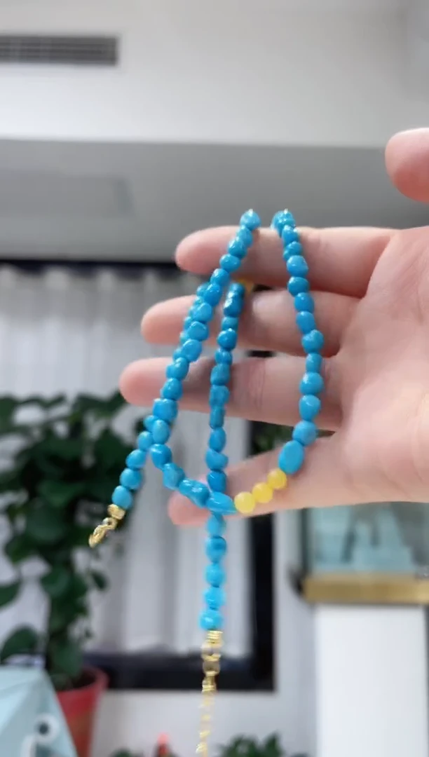 银S925镶嵌绿松石项链发货一件