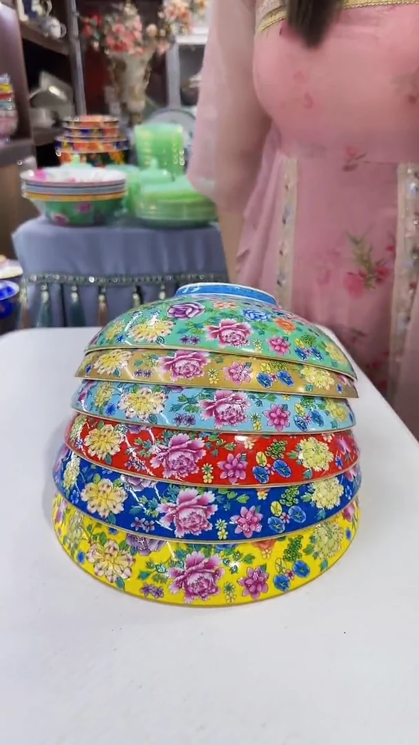 瓷片8.5英寸元宝盘6个景德镇混色