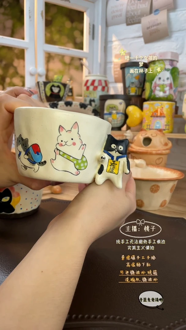 摆件景德镇创意手绘可爱设计师款文创小学生