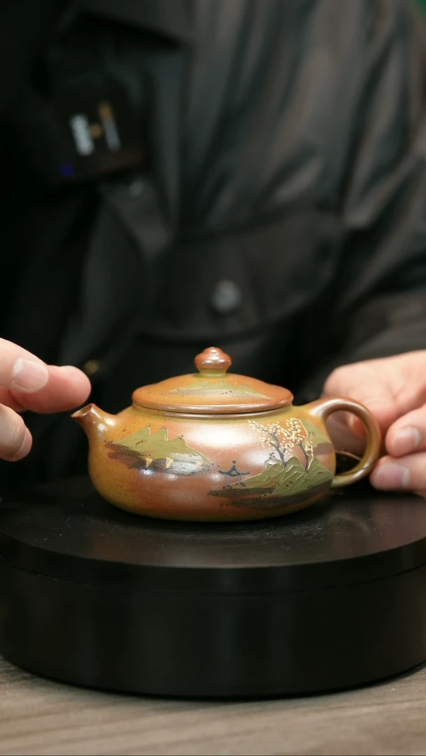 茶壶紫砂D***oH2037蒋静明堆绘江南寒江