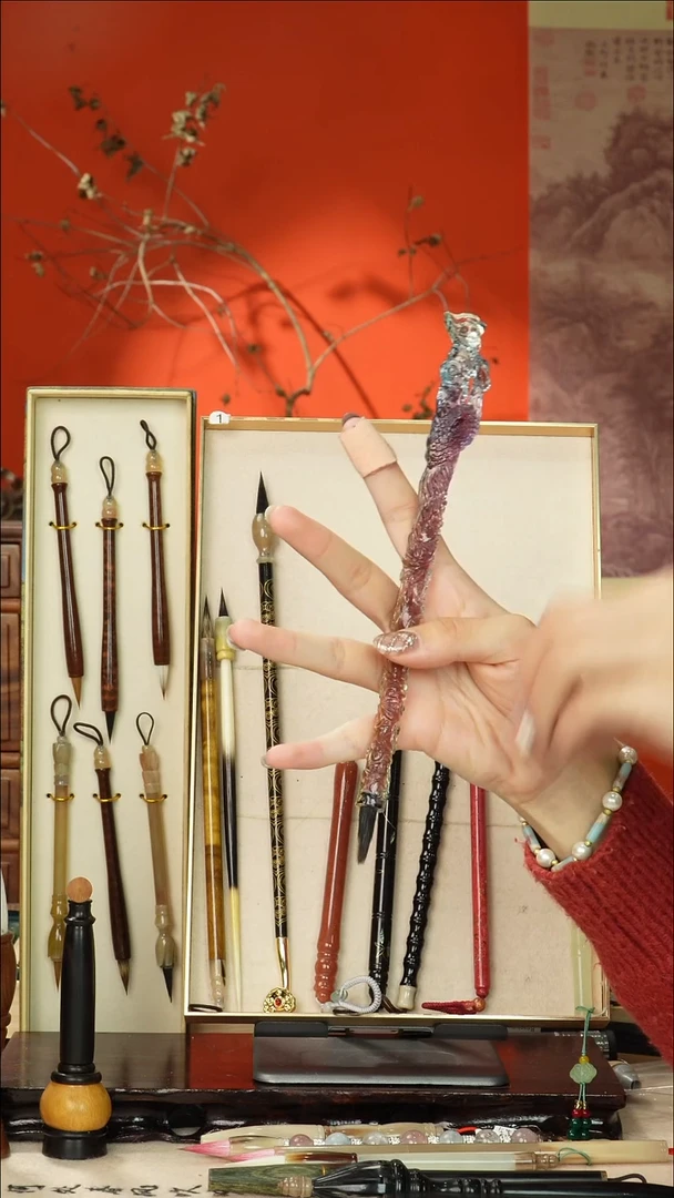 104号闪孤品高货毛笔链接 清水试笔 蘸墨不退