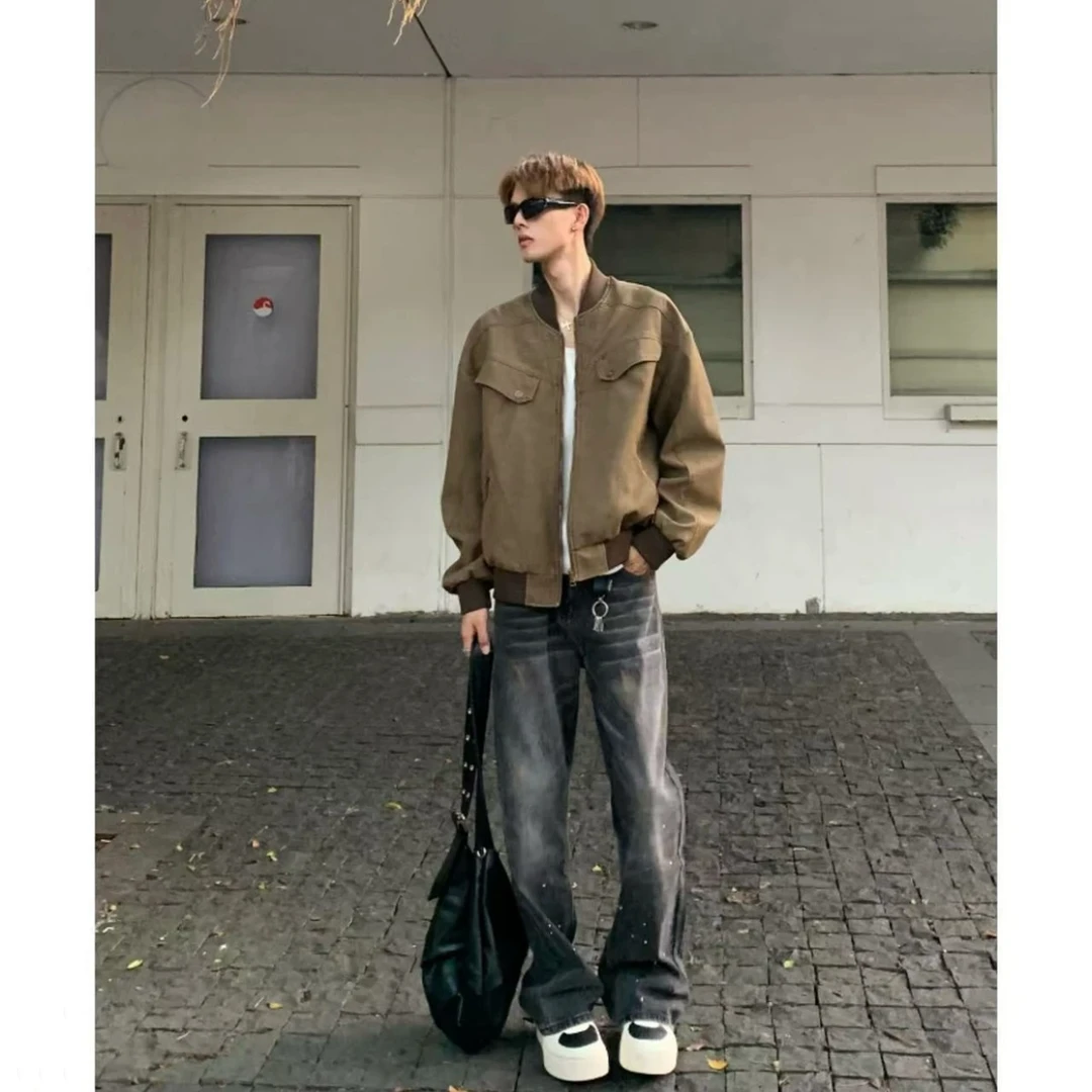 美式复古cleanfit工装夹克男女秋季休闲宽松外套