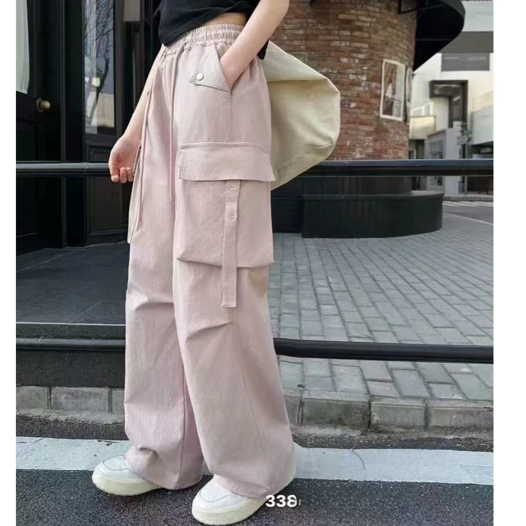 【夏季工装长裤】青少年工装运动裤男女童百搭休闲夏款刺绣长裤