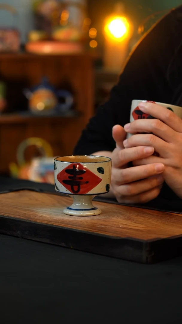 杯手绘心瓷陶瓷浮力