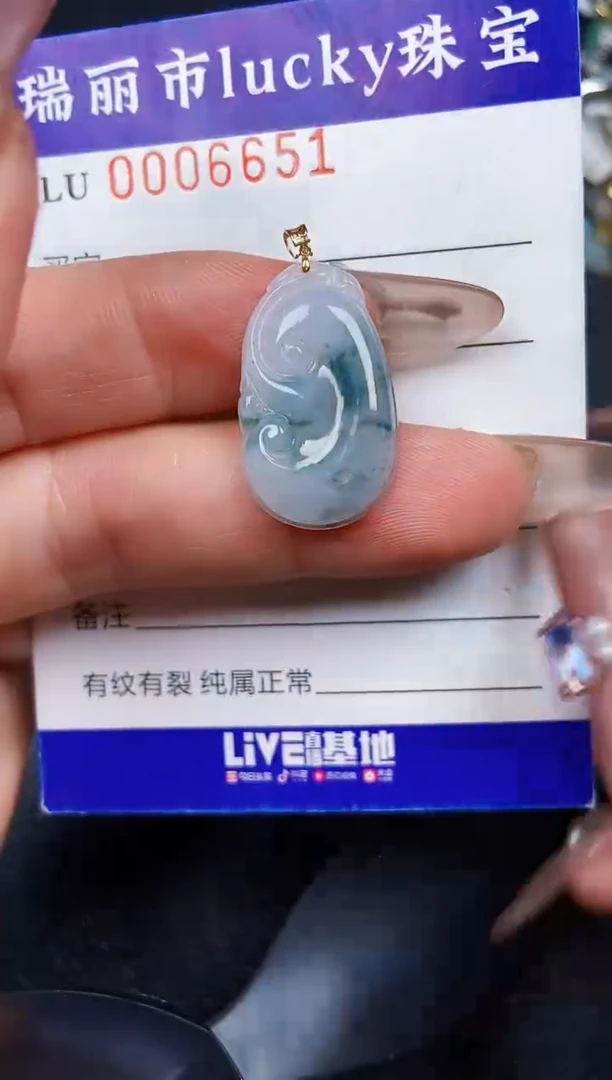 翡翠18K金镶嵌颈饰665118k
