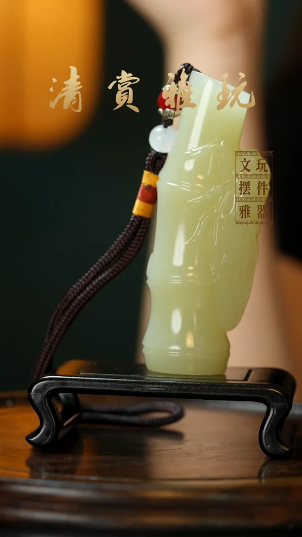 玉《一鸣惊人》手把件摆件