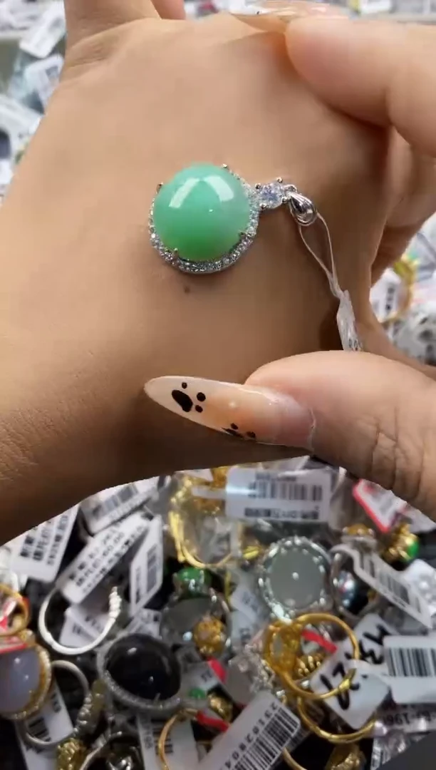 翡翠戒指银S925镶嵌7777777   6