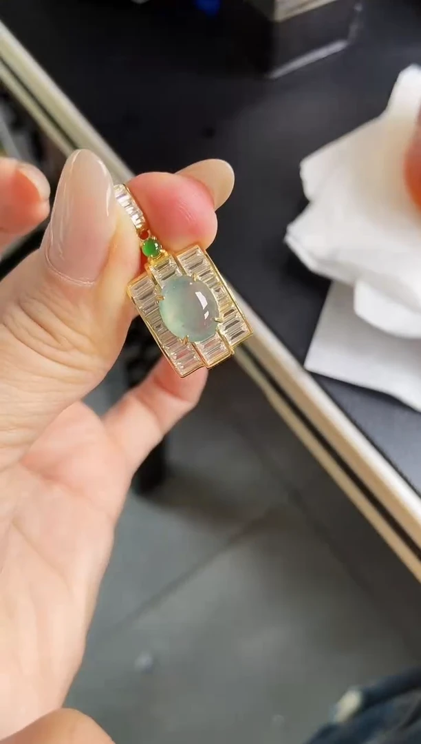 颈饰银S925镶嵌翡翠21