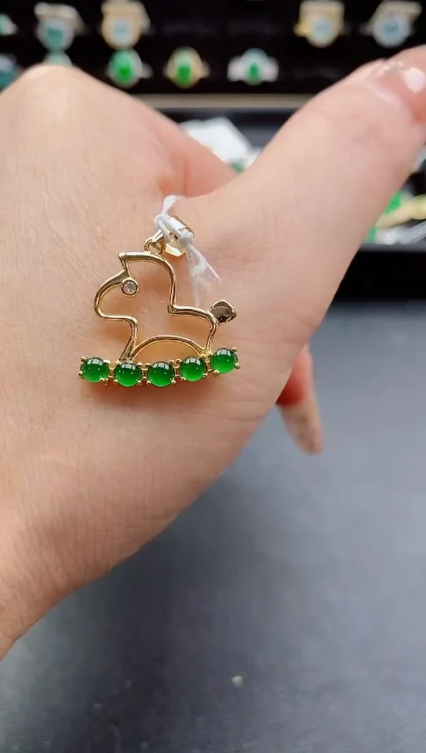 吊坠(不含链)银S925镶嵌翡翠1