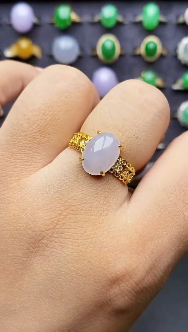 银S925镶嵌戒指翡翠0160