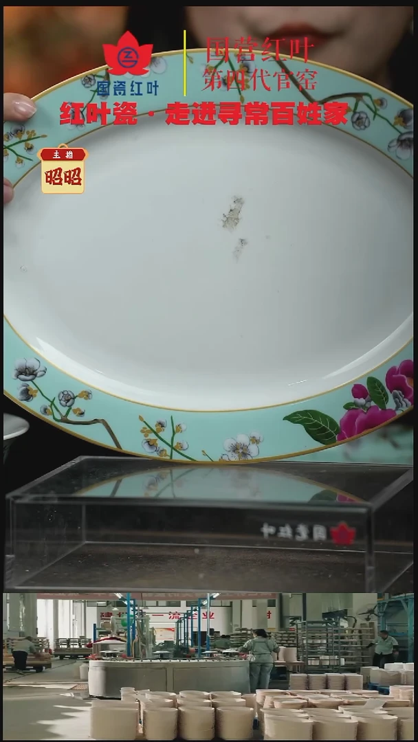 陶瓷1个微瑕春意盎然12英寸鱼盘