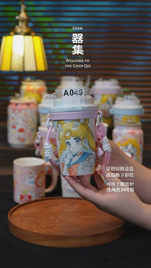杯子a049景德镇纯手工手绘创意瓷