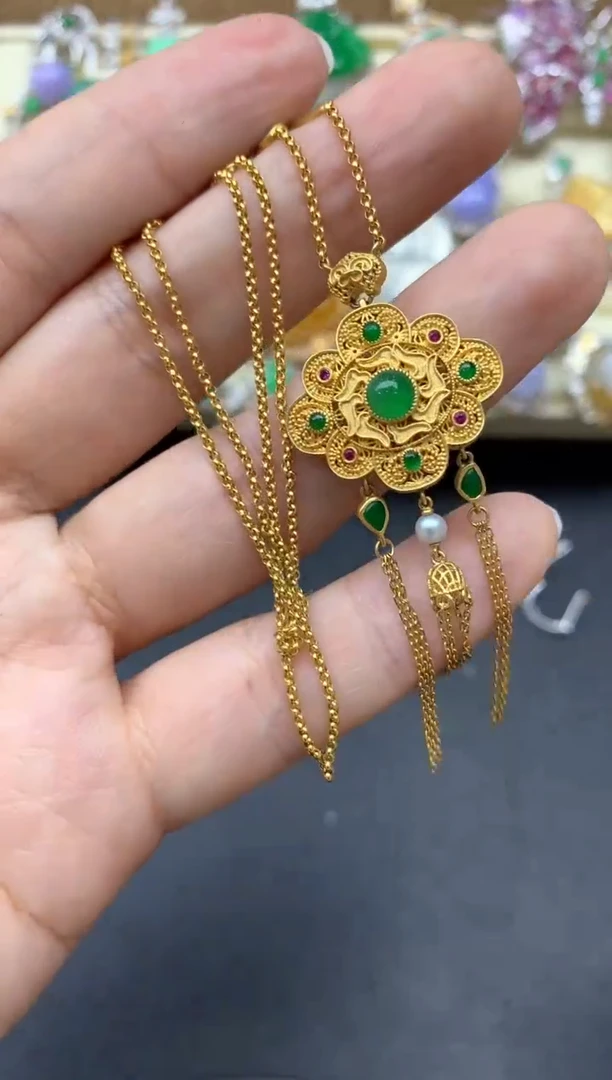 【闪购商品】翡翠颈饰18K金镶嵌593-中国好珍宝