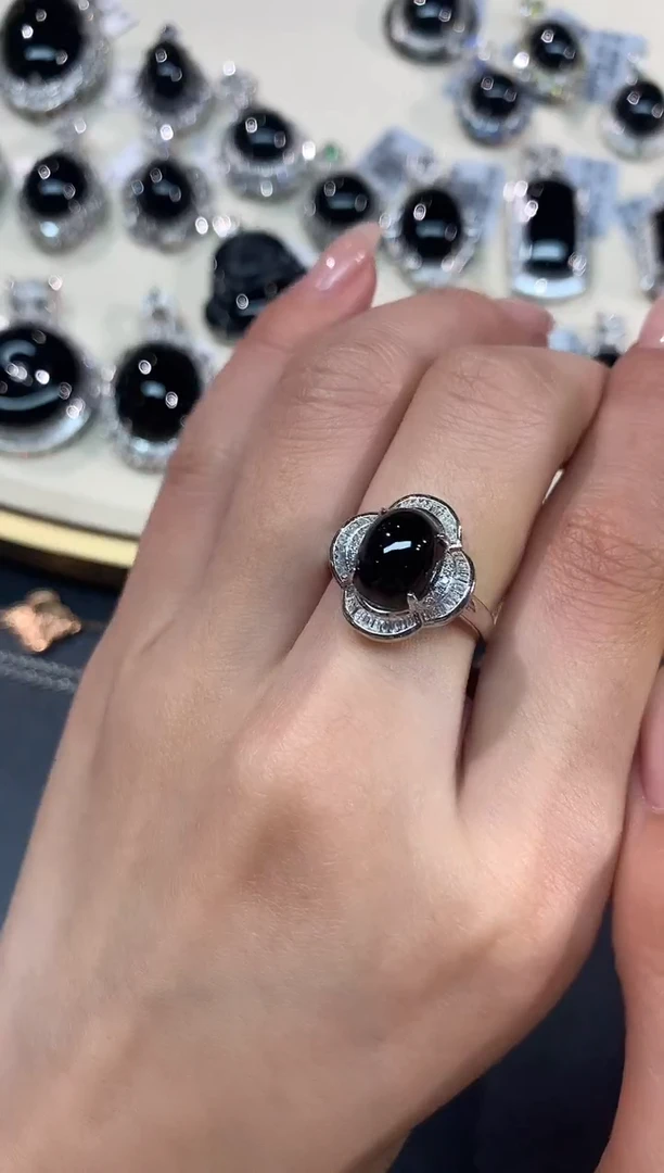 【闪购商品】翡翠戒指18K金镶嵌A410|7980