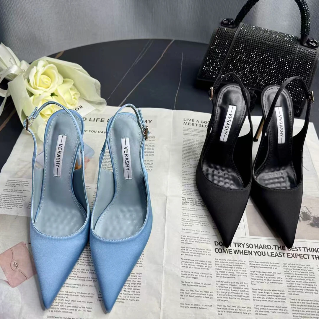 新款气质高跟鞋细跟尖头女鞋夏季绝美包头凉鞋透气轻便凉鞋