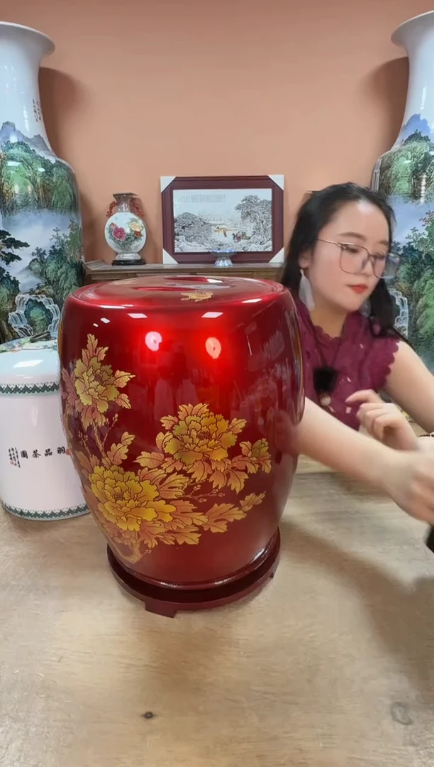 瓷片二十斤水晶釉凳子米缸