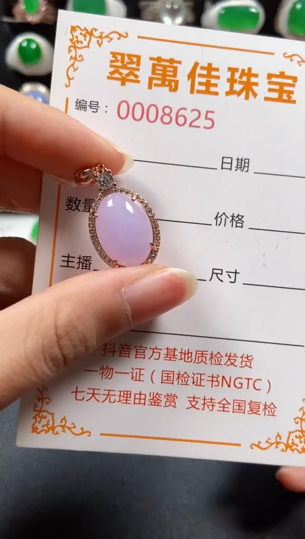 颈饰银S925镶嵌翡翠8625