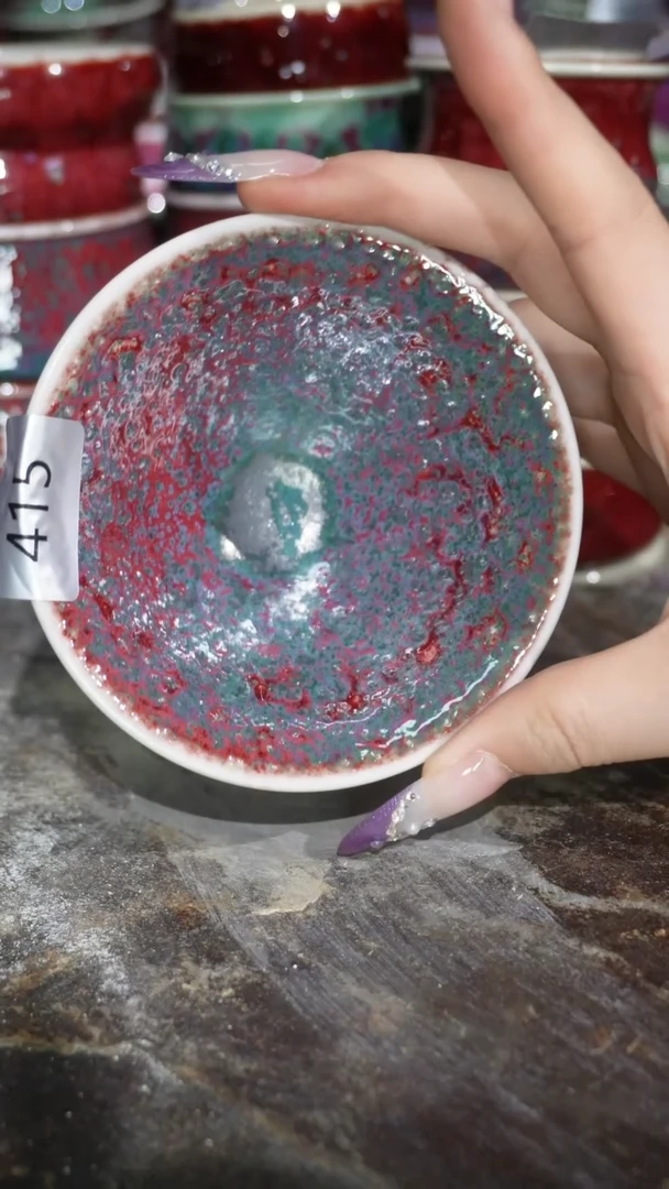 摆件陶精品窑变钧瓷茶器