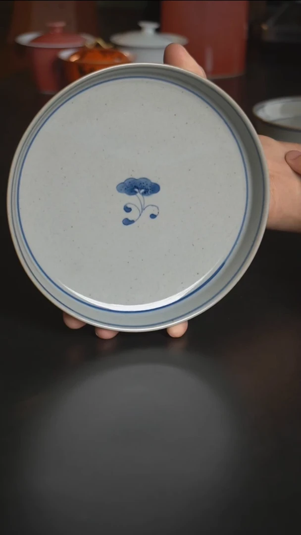 素直陶艺手绘灵芝壶承