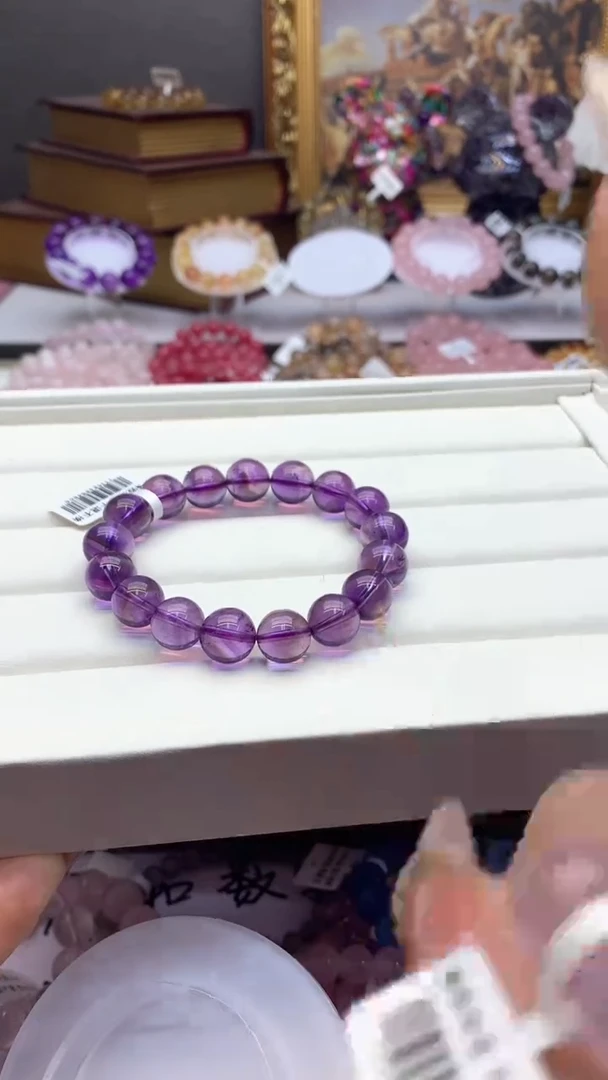 【闪购商品】水晶手链未镶嵌巴西紫水晶11m