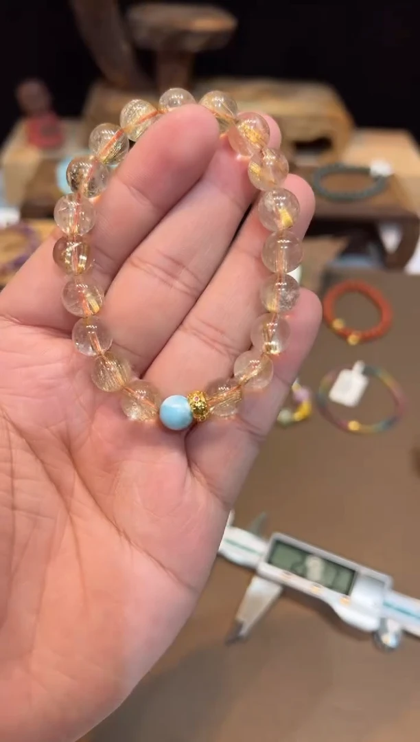 【闪购商品】水晶手链18K金镶嵌9mm+手饰@@663G