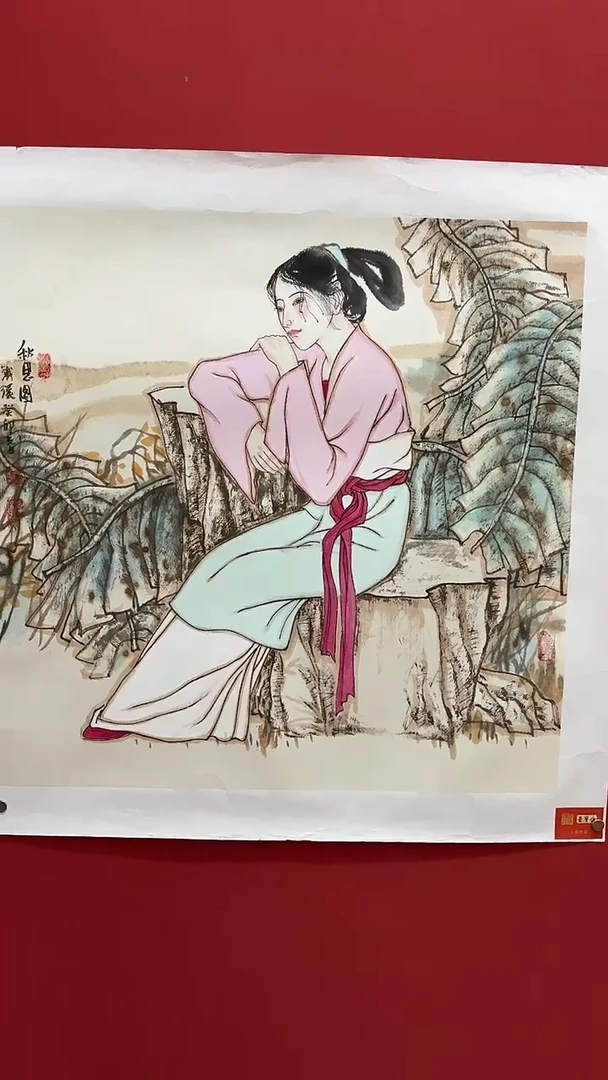 国画手绘原稿-张思俭-荷花-2平尺