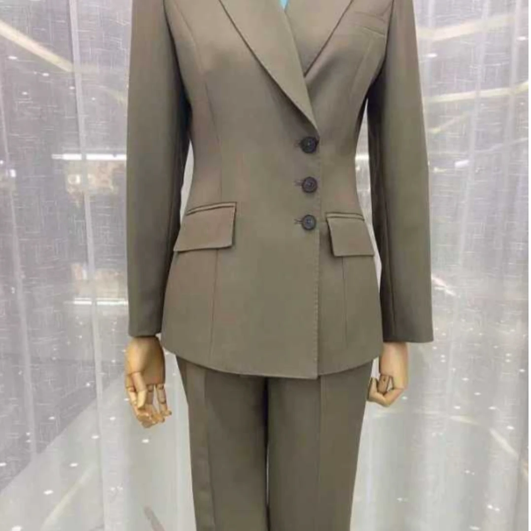 2033西装套装气质商务职业女裤套装长袖小西装外套时尚