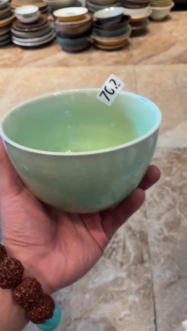 瓷片睿*702  绿釉长相思碗1个