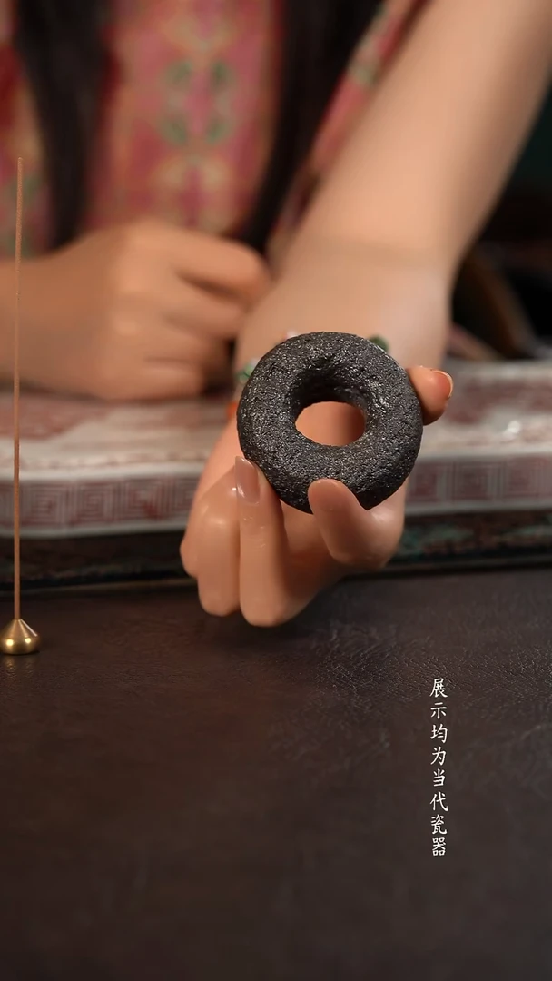 伟壶柴烧甜甜圈盖置 大黑